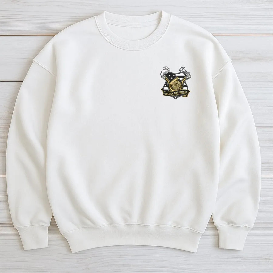 Golden Era Diesel Sweatshirt | Turbocharger Automotive Emblem Design | Premium Cotton Blend | Gift For Car Enthusiasts & Truck Lovers