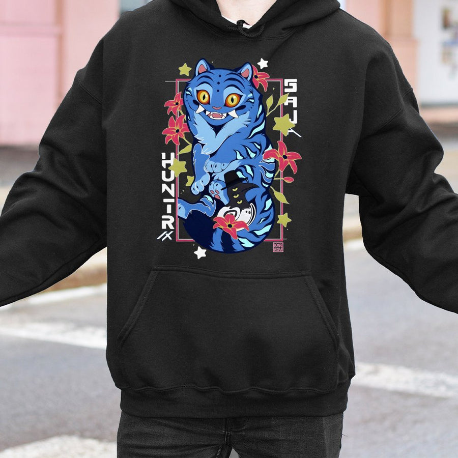 Anime Tiger Hoodie | Graphic Japanese Streetwear Design | Premium Cotton Blend | Unique Gift for Otaku and Hunter Fans
