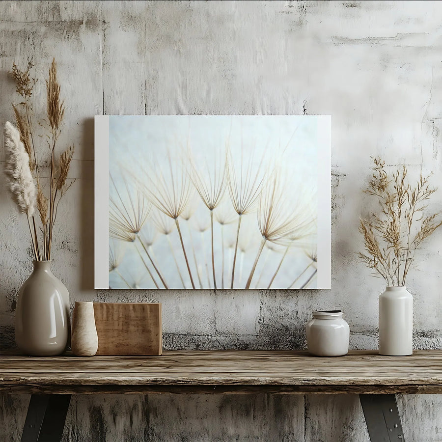 Dandelion Seed Canvas Wall Art | Minimalist Botanical Macro Photography | Premium Gallery Wrap Canvas | Modern Farmhouse Decor Gift