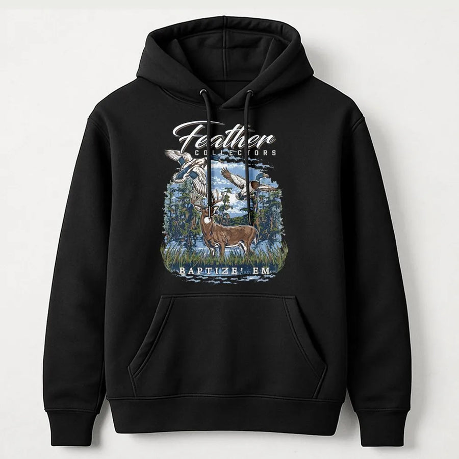 Hunting Hoodie | Whitetail Deer and Duck Graphics | Premium Soft Blend Fleece | Gift for Hunters and Outdoorsmen