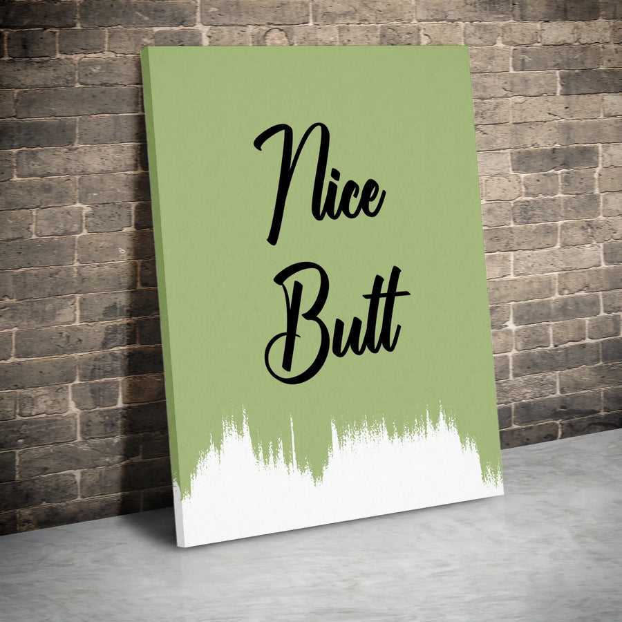Nice Butt Wall Art | Funny Minimalist Bathroom Quote Sign | Premium Gallery Wrapped Canvas | Cheeky Home Decor Housewarming Gift for Couples