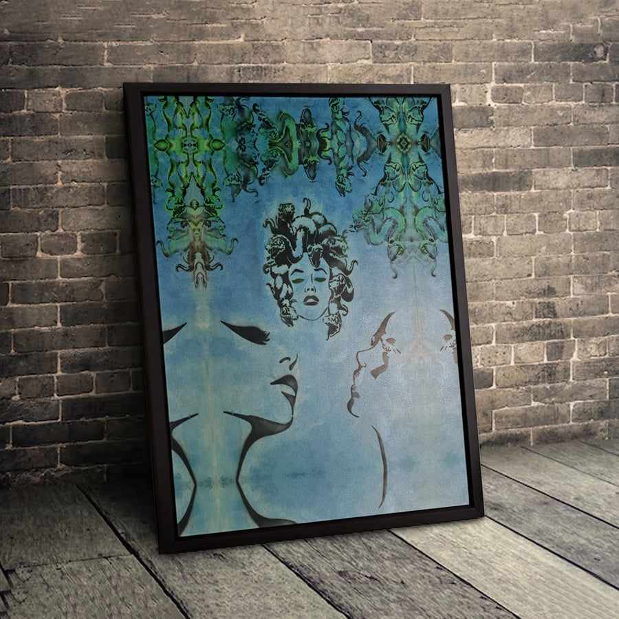 Medusa Wall Art Canvas | Abstract Greek Mythology Decor | Gallery Wrapped Premium Print | Unique Modern Home Office Gift