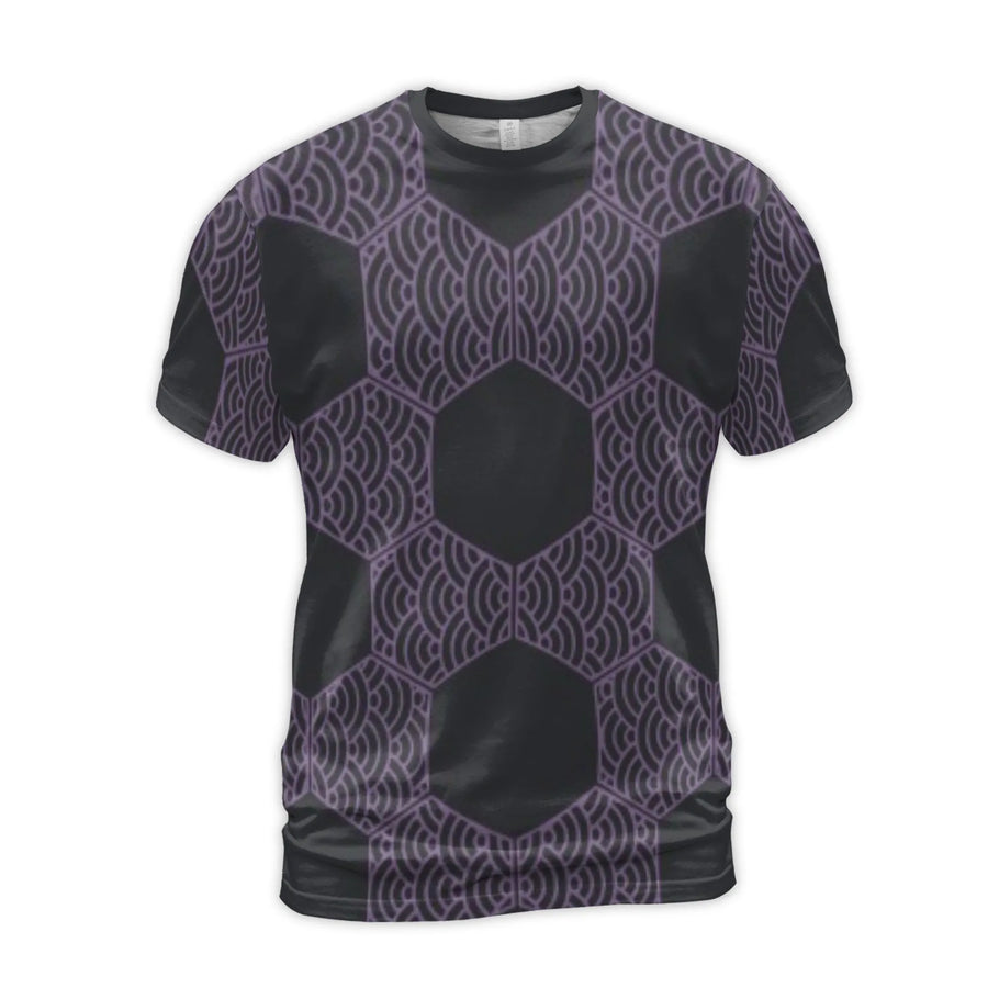 Seigaiha Wave 3D T-Shirt | Japanese Hexagon Geometric Pattern | Premium Polyester Spandex Jersey | Stylish Graphic Tee for Modern Streetwear