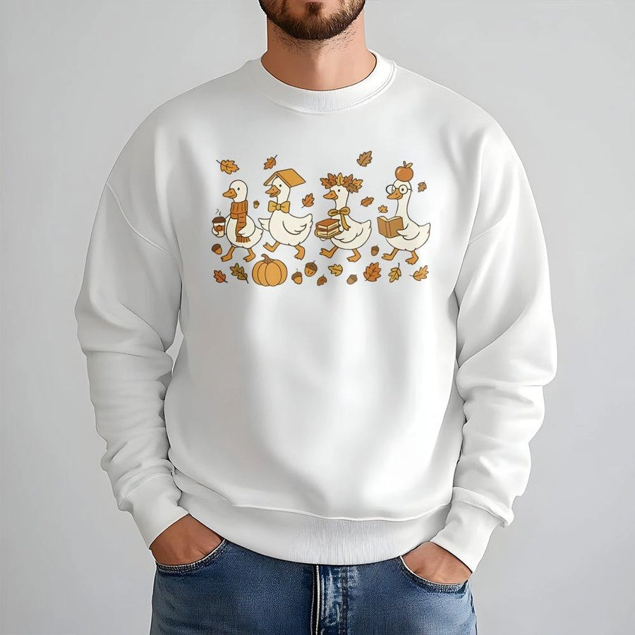Fall Goose Teacher Sweatshirt | Cute Autumn Academic Bird Graphic | Premium Cotton Blend | Gift for Kindergarten Preschool Teachers