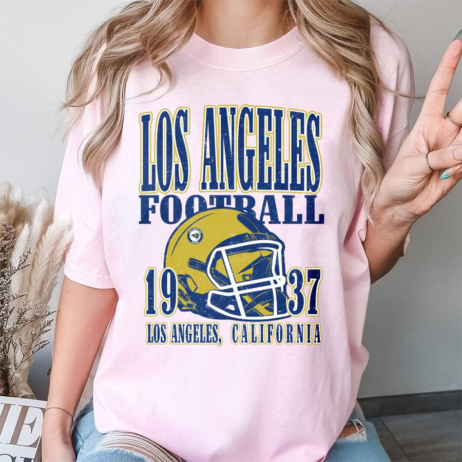 Los Angeles Football 1937 Los Angeles, California With Rams Football Helmet T-Shirt