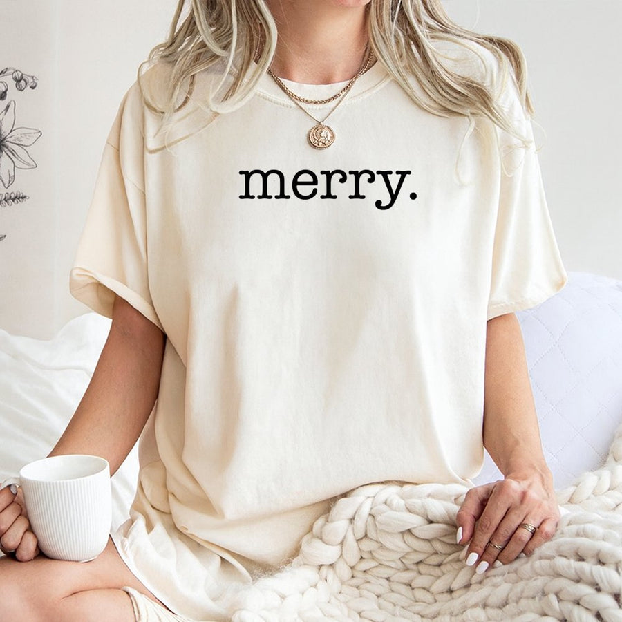 Merry Christmas T-Shirt | Minimalist Holiday Graphic Tee | 100% Cotton Premium Quality | Festive Gift for Men and Women