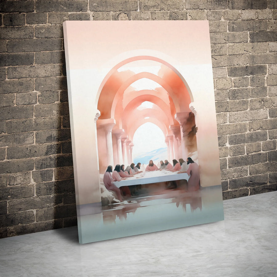 The Last Supper Canvas Wall Art | Modern Watercolor Religious Print | Gallery Wrapped Premium Decor | Christian Gift for Living Room