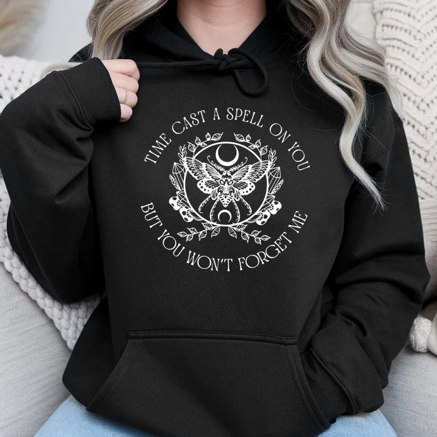 Moth Moon Hoodie | Witchy Cottagecore Aesthetic Pullover | Premium Cotton Blend | Gift for Music Lovers and Mystical Style Fans