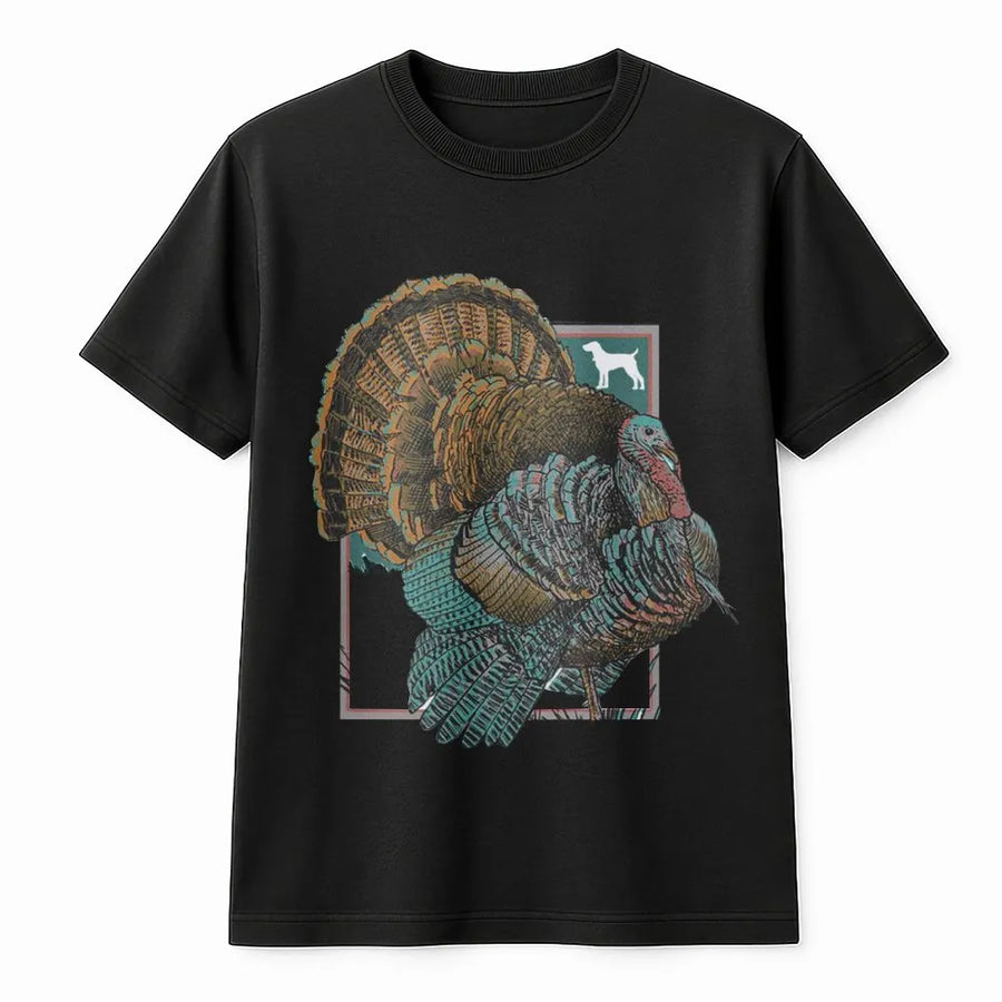 Wild Turkey Hunting T-Shirt | Vintage Wildlife Illustration | Premium Cotton Blend | Gift for Hunter & Outdoorsman
