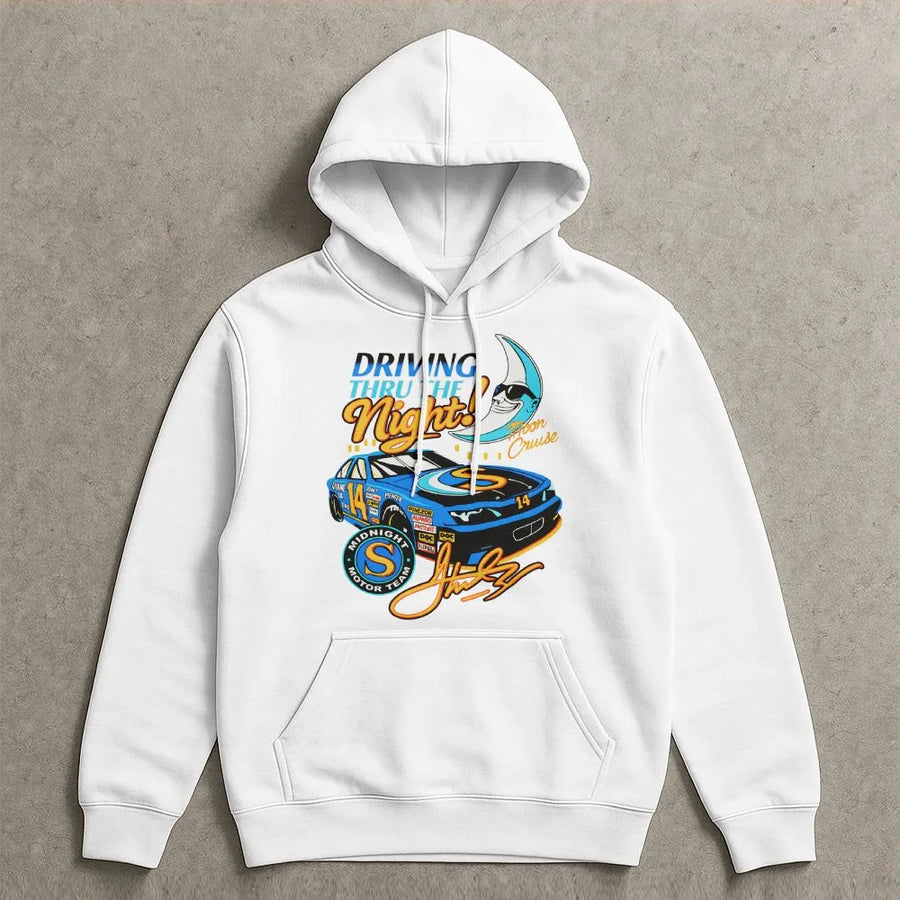 Retro Race Car Graphic Hoodie | 90s Vintage Motorsports Design | Premium Cotton Blend | Gift for Car Enthusiasts & Racing Fans