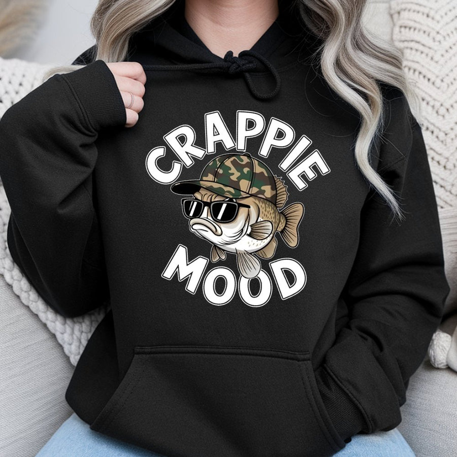 Crappie Mood Fishing Hoodie | Funny Bass Fisherman Graphic | Premium Cotton Blend | Gift For Anglers, Outdoorsmen & Fishing Enthusiasts