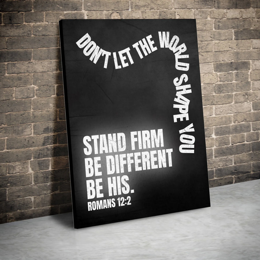 Romans 12:2 Scripture Canvas Wall Art | Don't Let The World Shape You Quote | Premium Gallery-Wrapped Bible Verse Decor | Christian Gift for Home Office