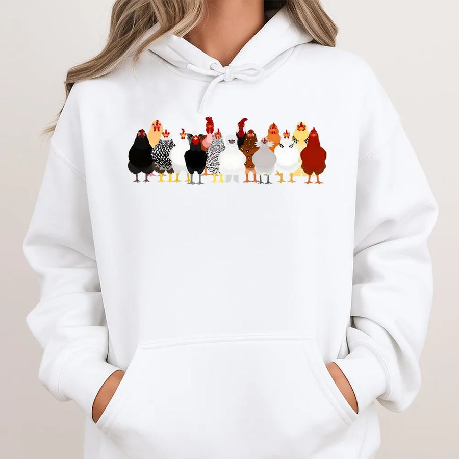Chicken Hoodie | Funny Farm Animal Graphic Print | Soft Cotton-Poly Blend | Premium Gift for Chicken Lovers and Homesteaders