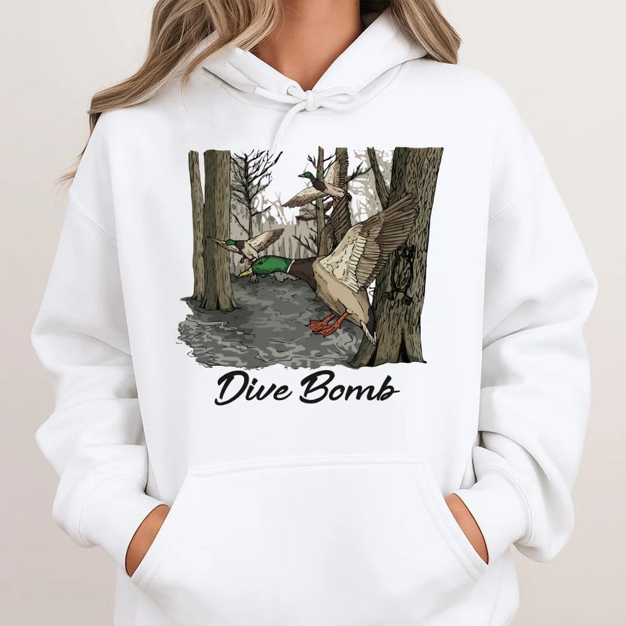 Duck Hunting Hoodie | Mallard Swamp Forest Graphic | Premium Cotton Blend | Gift For Outdoorsmen & Wildlife Enthusiasts