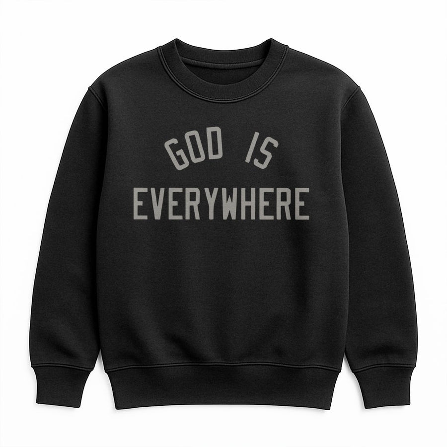 God Is Everywhere Sweatshirt | Minimalist Christian Graphic Print | Soft Cotton-Polyester Blend | Faith Based Gift For Men And Women