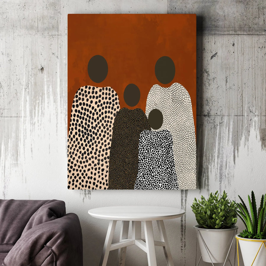 Abstract Family Wall Art | Modern Minimalist Figurative Print | Premium Gallery Wrapped Canvas | Boho Living Room Decor Gift