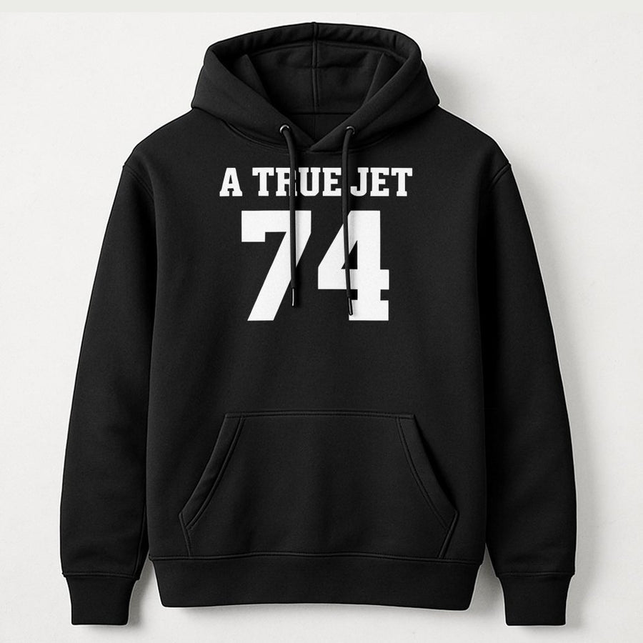 Nick Mangold #74 A True Jet Hoodie, New York Football Legend Tribute Hoodie, Retro Fan Hoodie For Men & Women