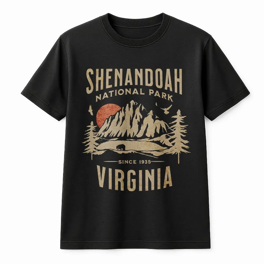 Shenandoah National Park T-Shirt | Vintage Mountain Forest Graphic | Premium Soft Cotton | Virginia Nature Lover Gift for Hikers