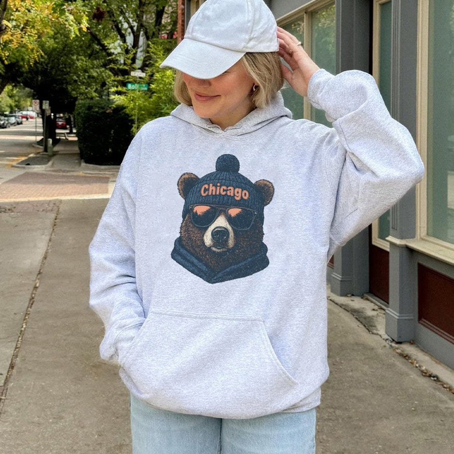 Vintage Chicago Football Hoodie Hoodie Trendy Fan Gifts Game Day Apparel Team Crewneck Chicago Bears Fan Gear