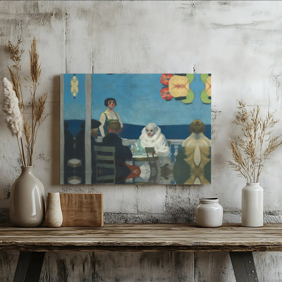 George Bellows The Soirée Canvas Wall Art | Surreal Sad Clown Painting Print | Premium Gallery-Wrapped Decor | Unique Gift For Art Lovers