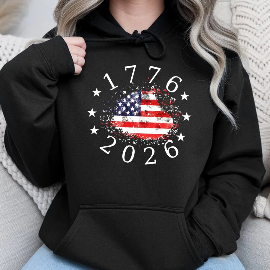 USA Flag Hoodie | Patriotic American Heritage Design | Soft Cotton-Polyester Blend | Independence Day Gift for Proud Americans