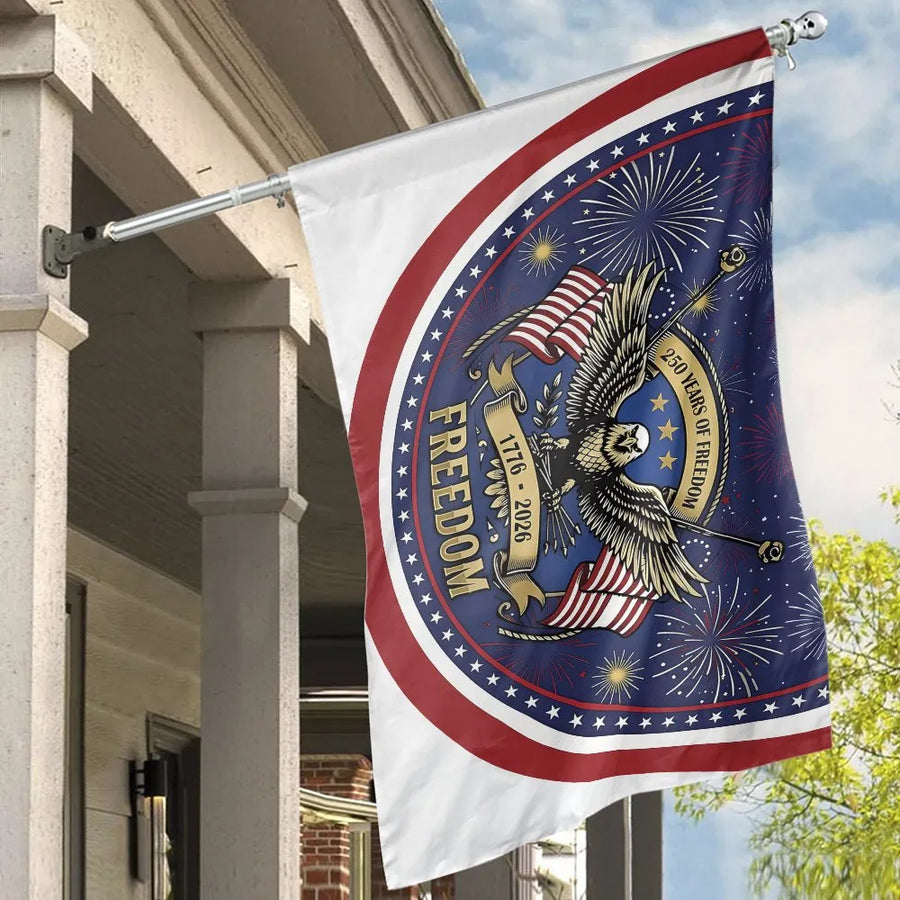 USA 250th Anniversary Flag | 1776-2026 Freedom Eagle Design | Weather Resistant Double Sided Polyester | Collector's Patriotic Outdoor Decor