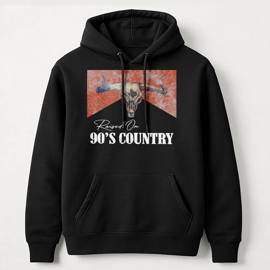90s Country Hoodie | Raised On 90s Country Graphic | Unisex Soft Cotton Blend | Gift for Country Music Lover