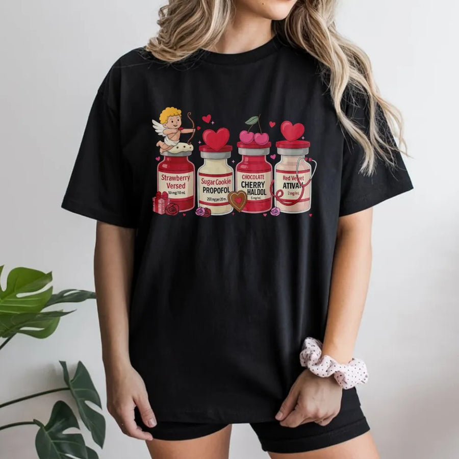 Nurse Valentine T-Shirt | Funny Medical Gift for Nurses | 100% Cotton Premium Tee | Cute Valentine's Day Scrub Top for RNs and Healthcare Workers