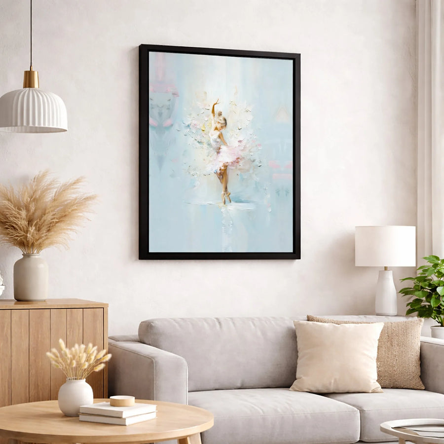 Ballerina Canvas Wall Art | Impressionist Oil Painting Style | 1.25 Inch Premium Gallery Profile | Dancer Gift for Dance Studio Home Decor