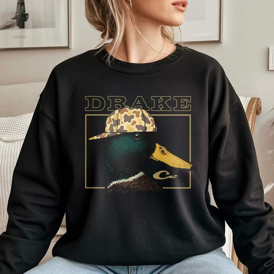 Mallard Duck Hunting Sweatshirt | Camo Cap Outdoor Graphic | Premium Cotton Blend | Gift for Sportsman and Wildlife Enthusiast