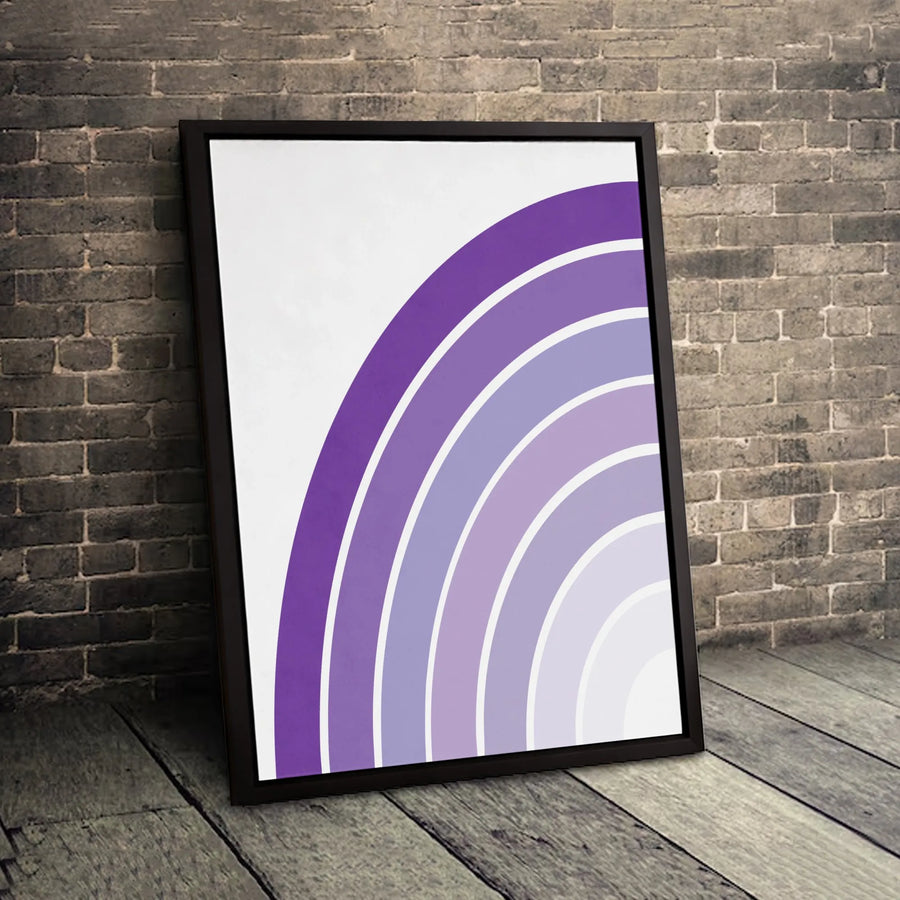Minimalist Purple Rainbow Canvas | Monochromatic Arch Wall Art | Premium Fade-Resistant Gallery Print | Modern Home & Office Decor