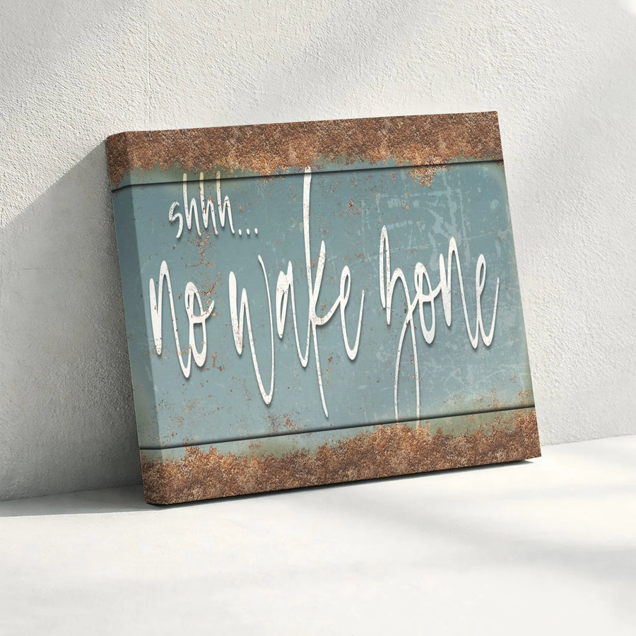 No Wake Zone Wall Art | Shhh Rustic Nautical Canvas Decor | Fade-Resistant 1.25-inch Profile | Lake House & Beach Home Gift