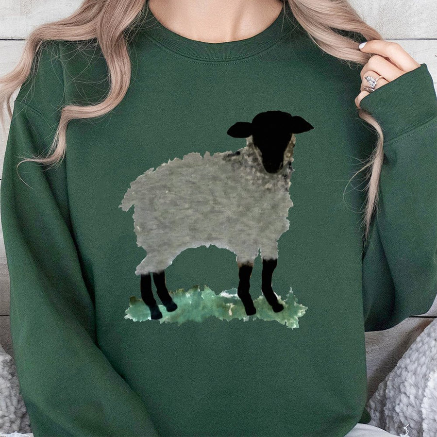 Lost Sheep Sweatshirt | He Left The 99 Watercolor Art | Premium Cotton Blend | Christian Religious Gift For Women And Men