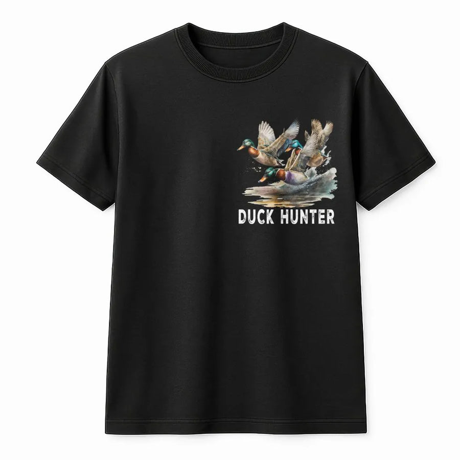 Duck Hunter T-Shirt | Realistic Mallard Flight Art | Premium Cotton Unisex Apparel | Outdoor Nature Gift for Waterfowl Hunters