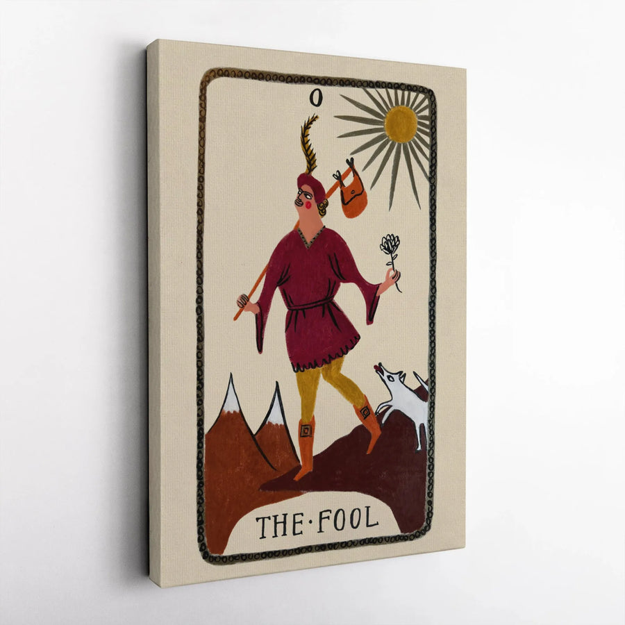 The Fool Tarot Card Canvas Print | Unique Boho Wall Art | Premium Gallery-Wrapped Quality | Occult Home Decor Gift for Spiritual Seekers