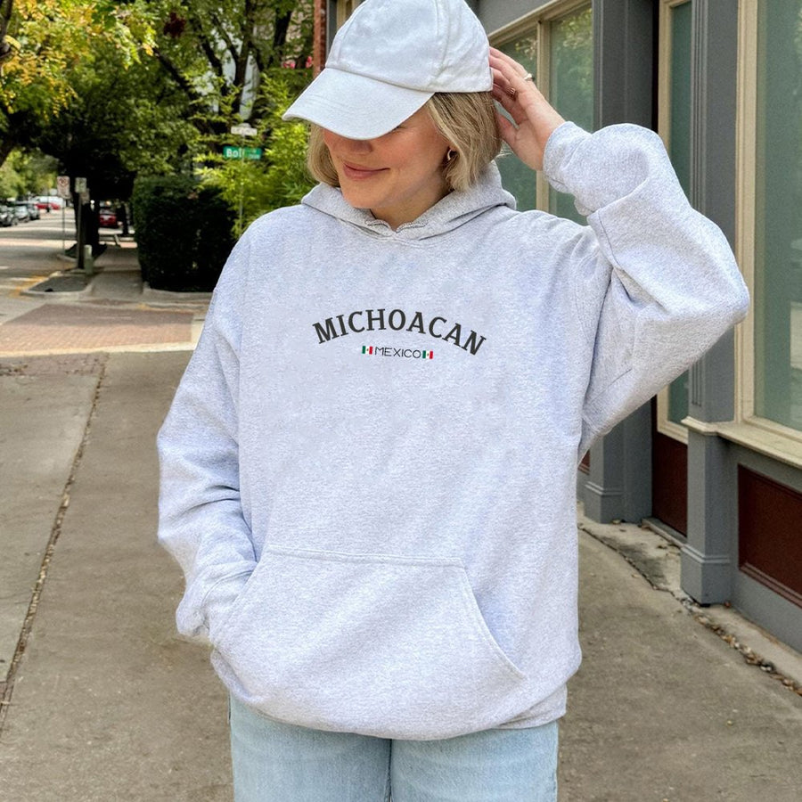 Michoacan Mexico Hoodie | Mexican Heritage Graphic Sweatshirt | Premium Cotton-Blend Pullover | Patriotic Gift for Mexican Pride & Roots