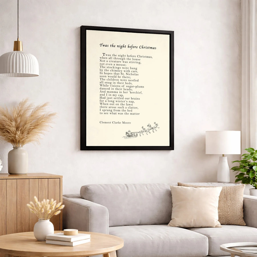 Twas The Night Before Christmas Wall Art | Classic Poem Canvas Print | Premium Gallery-Wrapped Decor | Festive Holiday Gift for Christmas Lovers