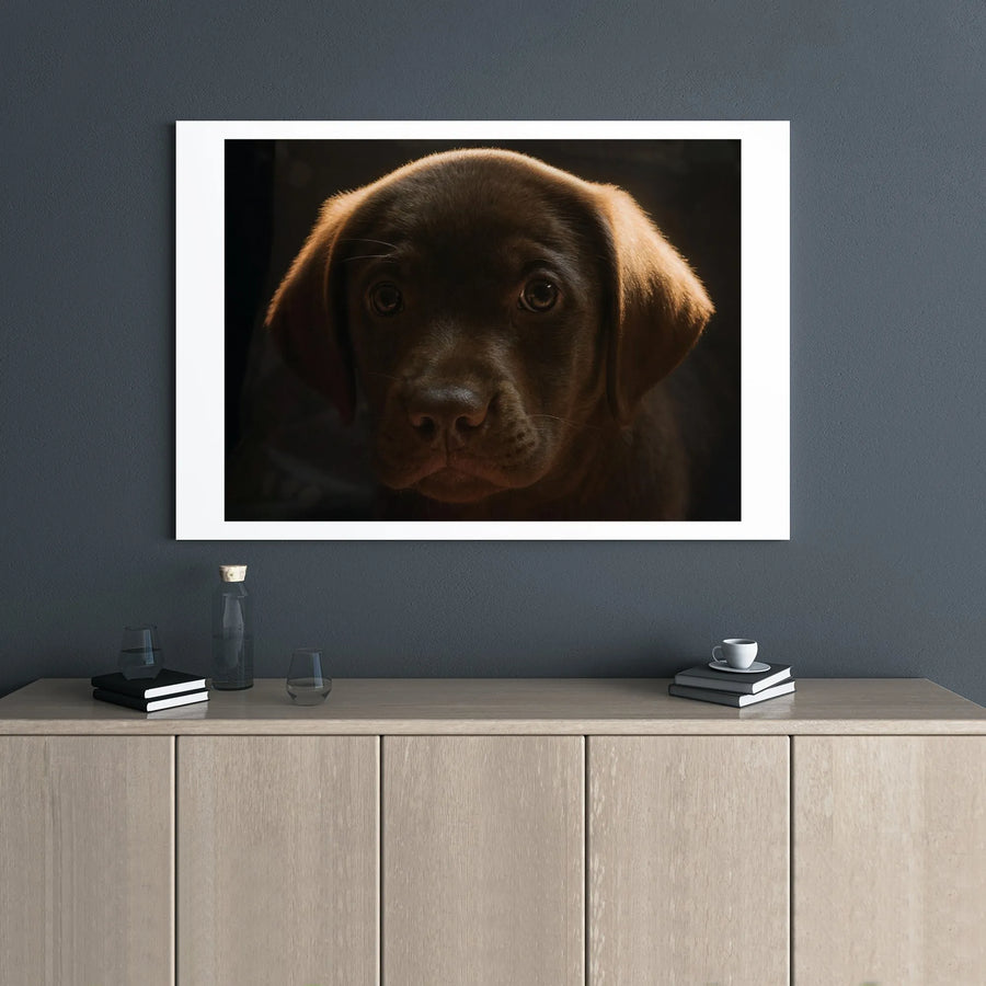Chocolate Labrador Puppy Canvas Art | Realistic Pet Portrait | Premium 1.25" Gallery Wrap | Dog Lover Home Decor Gift