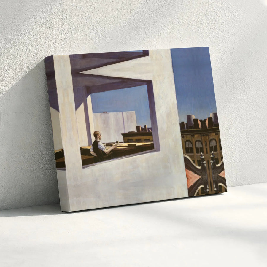 Office In A Small City by Edward Hopper | Fine Art Canvas Print | 1.25-Inch Gallery Wrap | Classic Realism Home Decor Wall Art