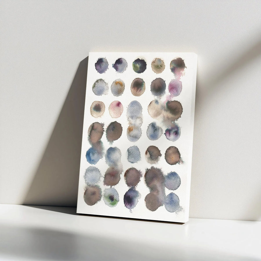 Abstract Watercolor Dots Canvas Wall Art | Minimalist Earthy Tone Polka Dot Print | Premium Thick Profile Canvas | Modern Home & Office Decor Gift