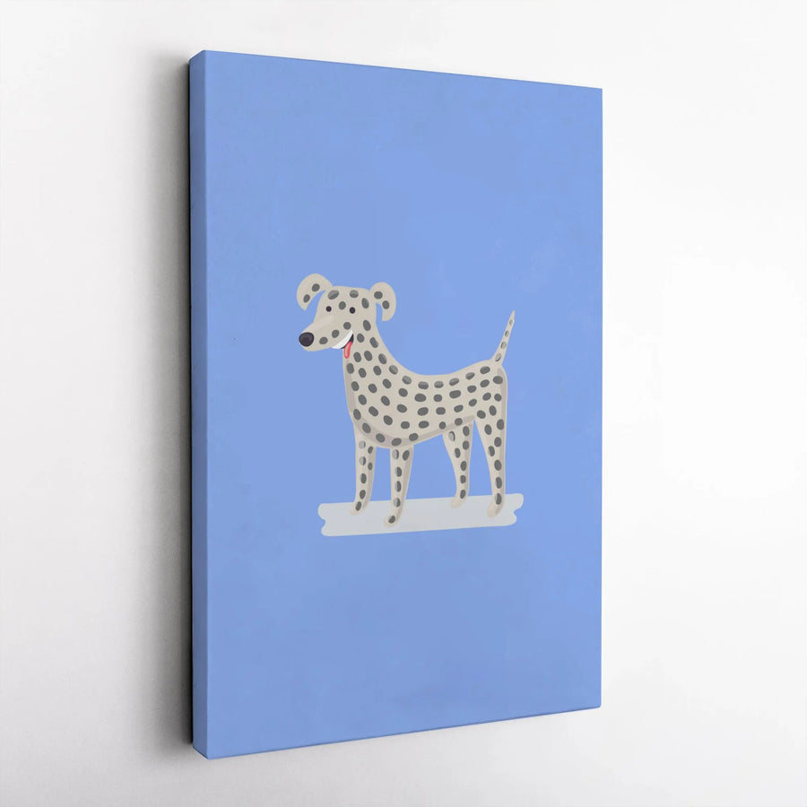 Dalmatian Dog Canvas Print | Cute Cartoon Puppy Wall Art | 1.25-Inch Thick Gallery Wrap | Kids Room Nursery Decor Gift