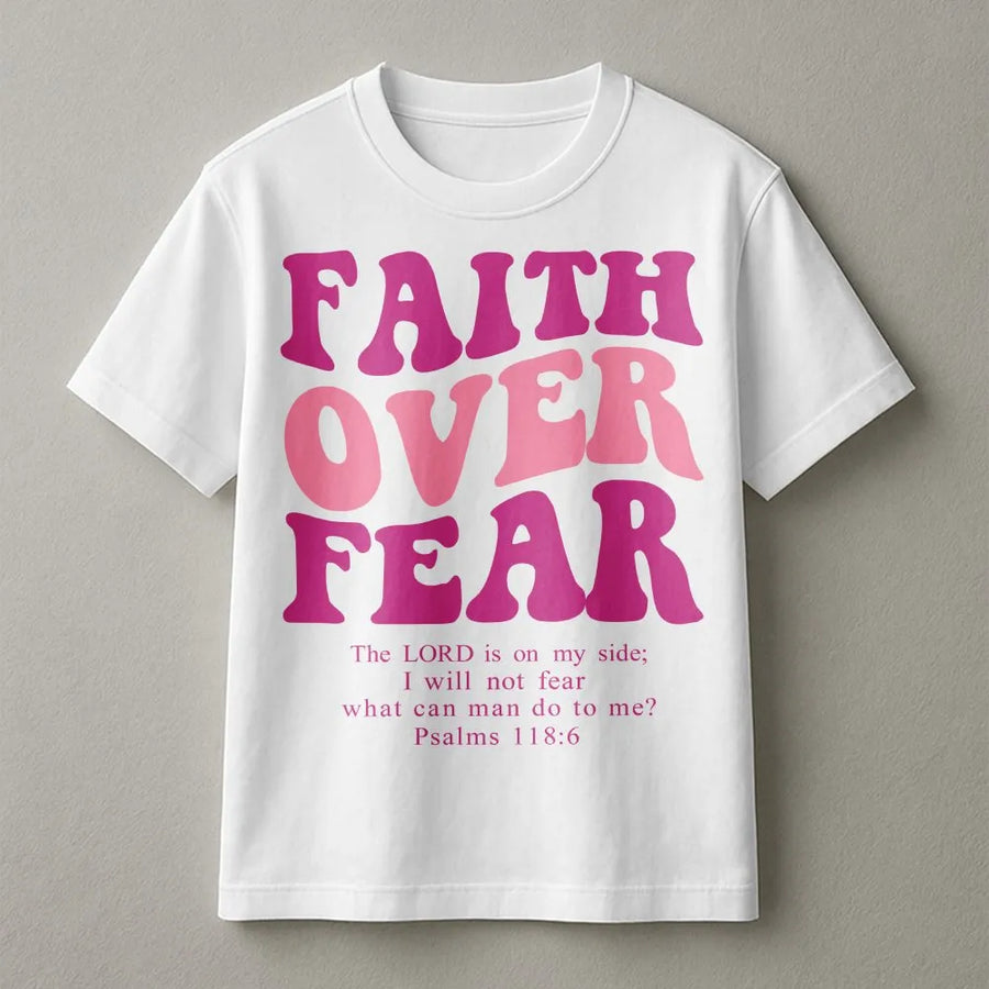 Faith Over Fear T-Shirt | Psalms 118:6 Bible Verse Sweater | Premium Cotton Blend | Inspirational Christian Gift for Women and Men