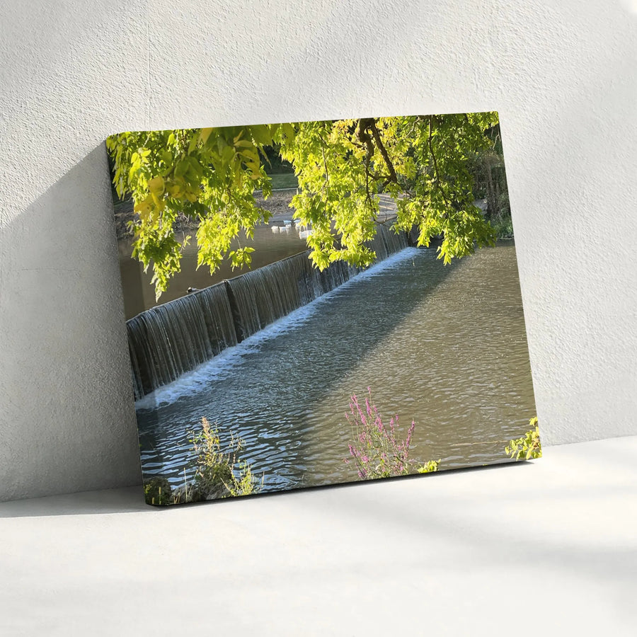 River Waterfall Canvas Print | Peaceful Nature Photography | Premium Gallery Wrapped Canvas | Living Room Wall Decor Gift