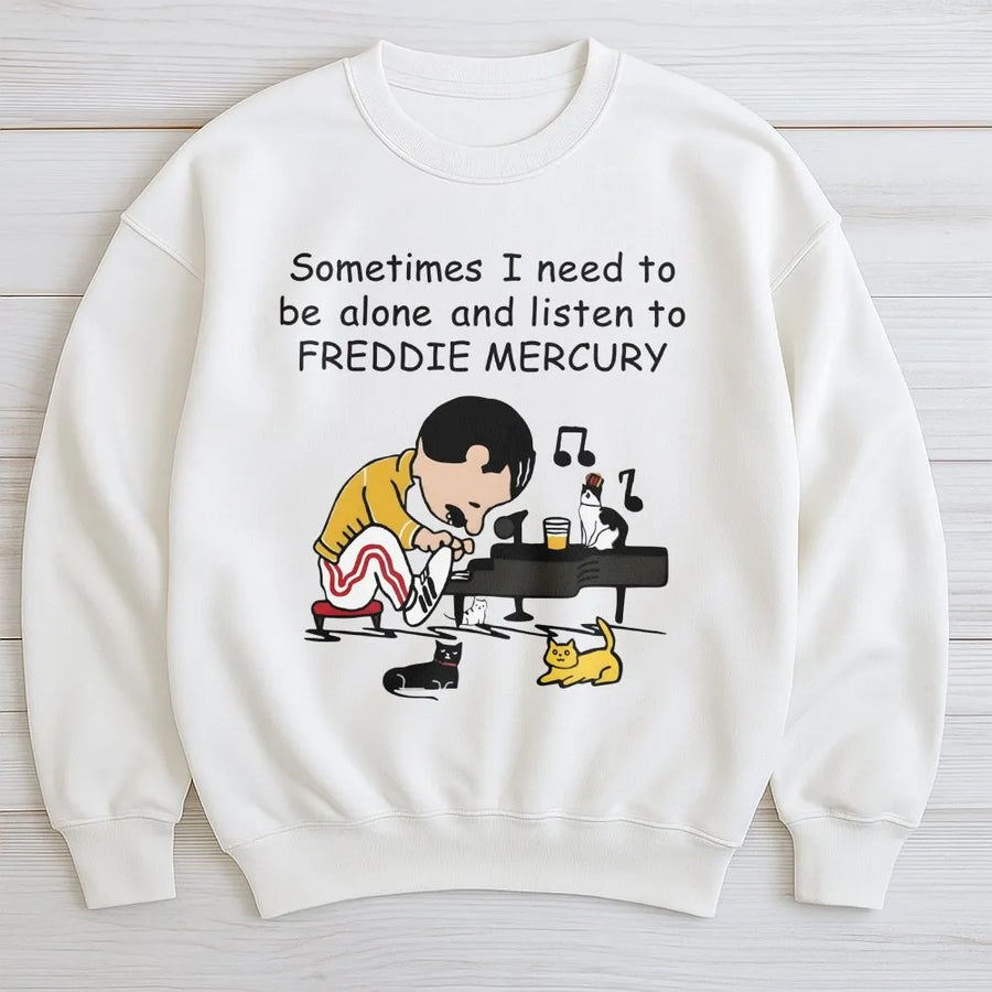 Fredddie Merrcury Piano With Cats Sweatshirt, Queen At Wembley Rock Band 60s Sweatshirt, Freddie Gifts For Her, We Will Rock You Sweatshirt