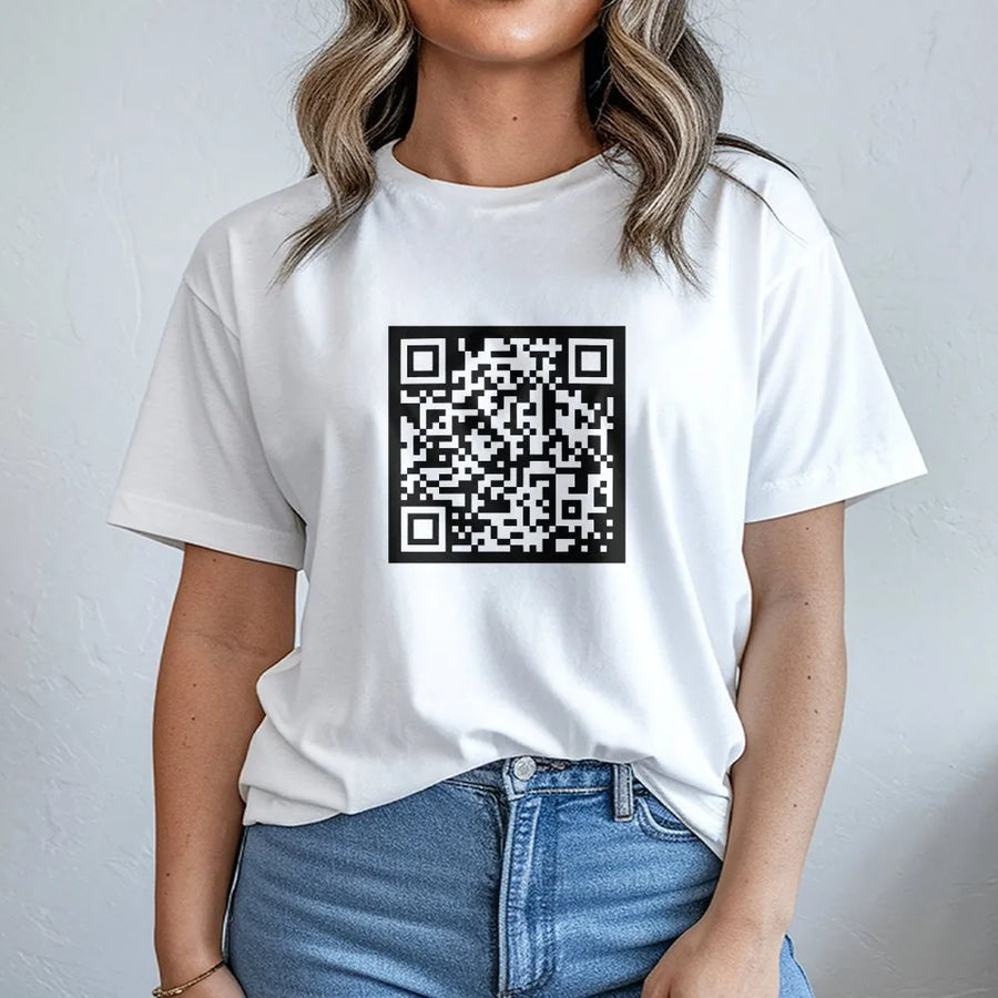 Funny QR Code T-Shirt | Scannable Gag Gift Sweatshirt with Hidden Message | Premium Cotton-Blend Pullover | Novelty Bachelor Party Gift