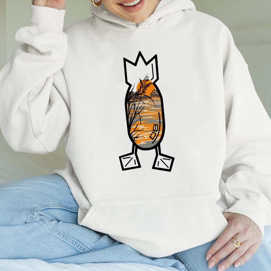 Duck Hunting Hoodie | Sunset Marsh Silhouette Graphic | Premium Cotton Blend | Waterfowl Outdoor Gift for Hunters