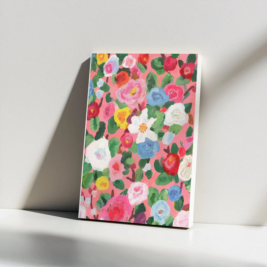Colorful Floral Canvas Wall Art | Vibrant Abstract Garden Painting | Premium Gallery Canvas | Modern Living Room Decor Gift