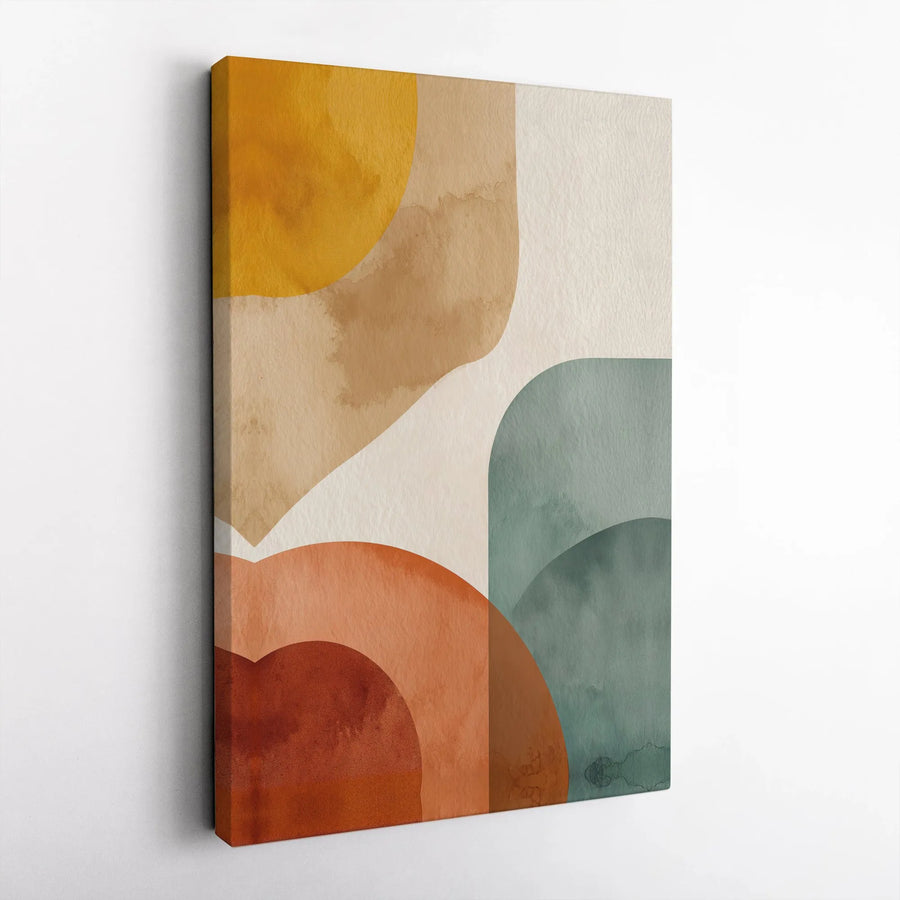 Abstract Wall Art | Boho Earth Tone Watercolor Shapes | Premium Gallery-Quality Canvas | Modern Home Decor Gift