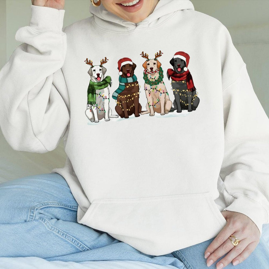 Christmas Labrador Hoodie | Cute Dog Reindeer Antlers Graphic | Premium Cotton Blend | Holiday Gift for Lab Dog Lovers and Pet Owners