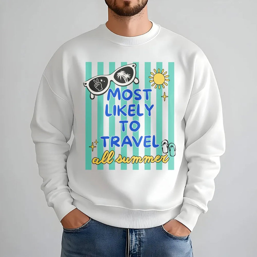Most Likely To Read Books Sweatshirt | Retro Summer Vacation Graphic | Premium Cotton Tee | Funny Gift for Book Lovers and Librarians